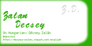 zalan decsey business card